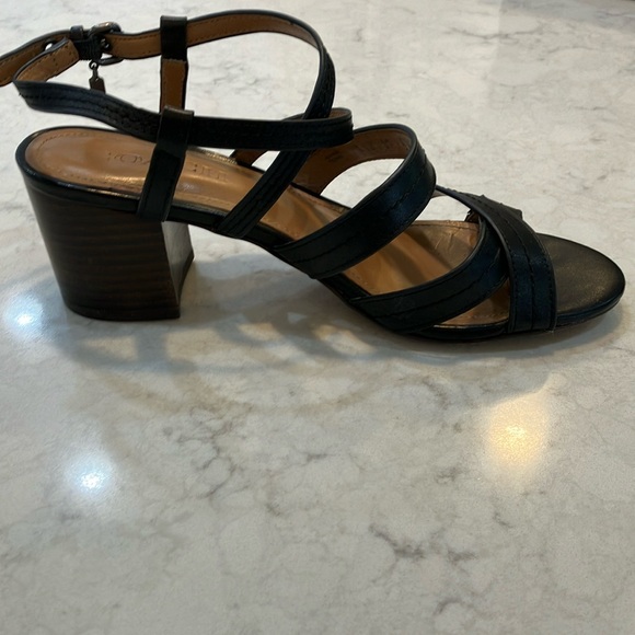 Women's Coach Terri Black Leather Strappy Sandals Chunky Heel Sz 7.5 W/Box- GUC - Picture 3 of 13